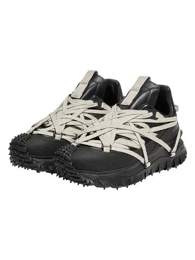 Moncler Men's + Rick Owens Trailgrip Megalace Sneakers in Leather - Black | Thumbnail 2 Moncler Men's + Rick Owens Trailgrip Megalace Sneakers in Leather - Black | Thumbnail 2