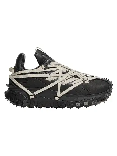 Moncler Men's + Rick Owens Trailgrip Megalace Sneakers in Leather - Black | Thumbnail 1 Moncler Men's + Rick Owens Trailgrip Megalace Sneakers in Leather - Black | Thumbnail 1
