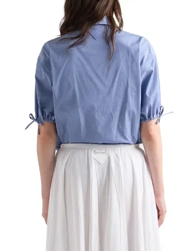Prada Women's Fil-à-Fil Shirt - Blue | Thumbnail 3 Prada Women's Fil-à-Fil Shirt - Blue | Thumbnail 3
