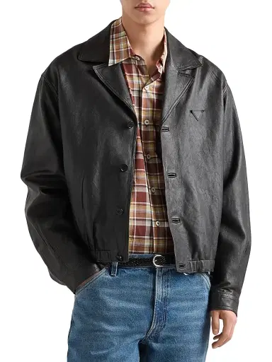 Prada Men's Nappa Leather Jacket - Black - Size 46 | Thumbnail 2 Prada Men's Nappa Leather Jacket - Black - Size 46 | Thumbnail 2