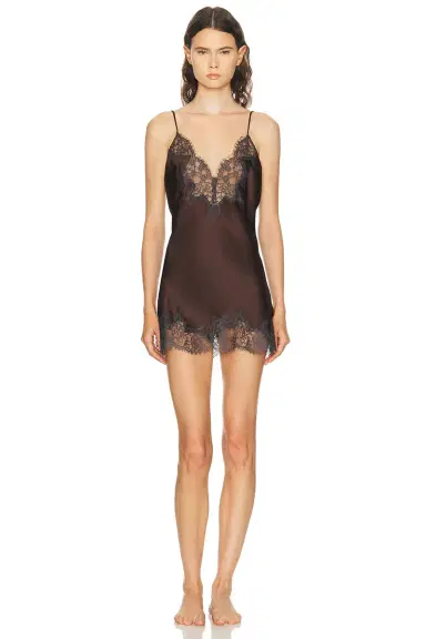 Skims Silk Lace Mini Slip Dress | Thumbnail 1 Skims Silk Lace Mini Slip Dress | Thumbnail 1