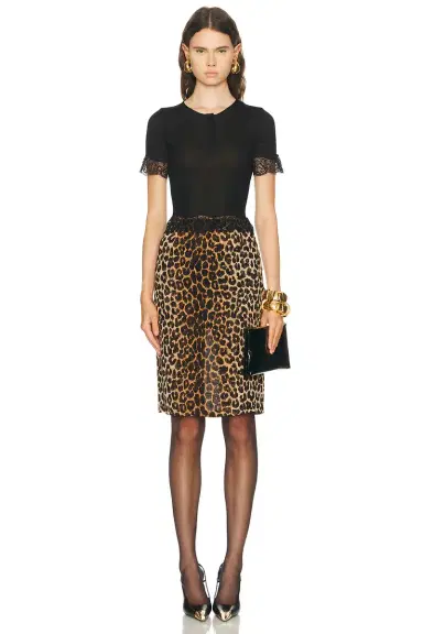 Saint Laurent Lace Short Sleeve Top | Thumbnail 4 Saint Laurent Lace Short Sleeve Top | Thumbnail 4