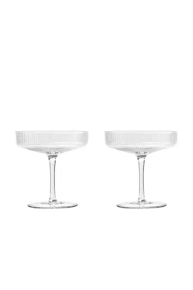 Ferm Living Ripple Champagne Saucers - Set Of 2 | Thumbnail 1 Ferm Living Ripple Champagne Saucers - Set Of 2 | Thumbnail 1