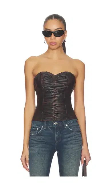 One Teaspoon Leather Strapless Bustier Top | Thumbnail 1 One Teaspoon Leather Strapless Bustier Top | Thumbnail 1