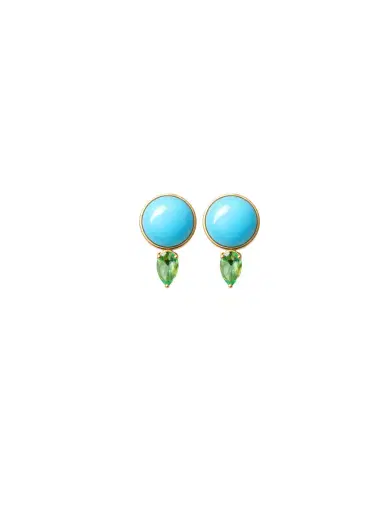 Wish Fine Jewelry 7.412ct Emerald Turquoise 18K Gold Stud Earrings | Thumbnail 1 Wish Fine Jewelry 7.412ct Emerald Turquoise 18K Gold Stud Earrings | Thumbnail 1