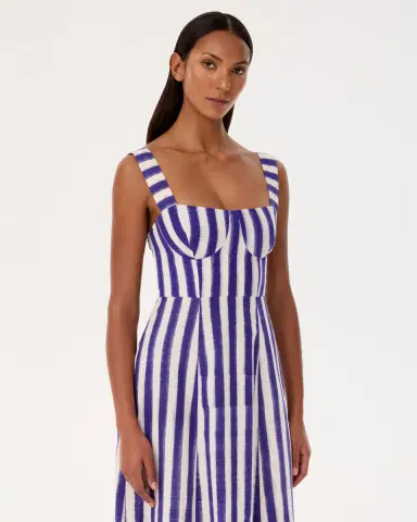 Emporio Sirenuse Azzurra Dress in Ikat Stripes | Thumbnail 3 Emporio Sirenuse Azzurra Dress in Ikat Stripes | Thumbnail 3