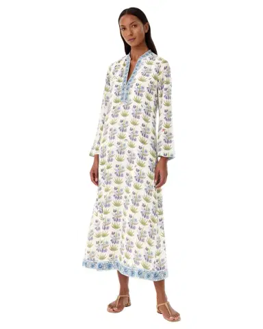 Emporio Sirenuse Jenna Caftan in Celestine Flower Print | Thumbnail 1 Emporio Sirenuse Jenna Caftan in Celestine Flower Print | Thumbnail 1