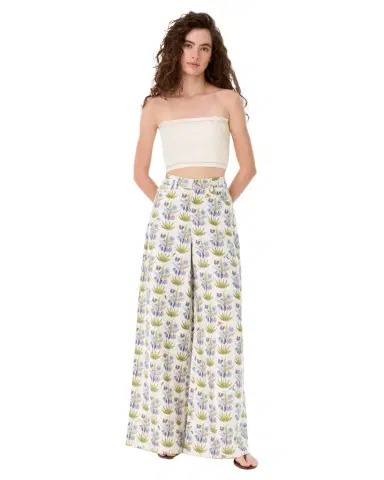 Emporio Sirenuse Nadia Pants in Celestine Flower Print | Thumbnail 1 Emporio Sirenuse Nadia Pants in Celestine Flower Print | Thumbnail 1