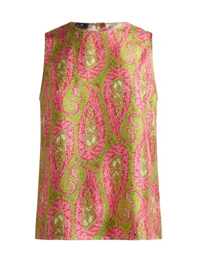 Etro Paisley Satin Sleeveless Top | Thumbnail 1 Etro Paisley Satin Sleeveless Top | Thumbnail 1