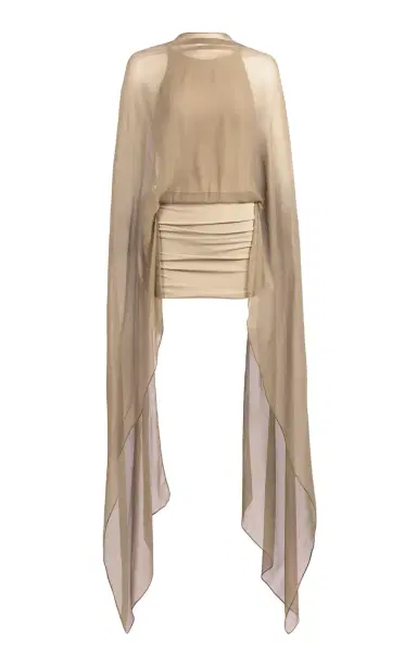 Silvia Tcherassi Kedar Chiffon-Cape Jersey Mini Dress | Thumbnail 1 Silvia Tcherassi Kedar Chiffon-Cape Jersey Mini Dress | Thumbnail 1