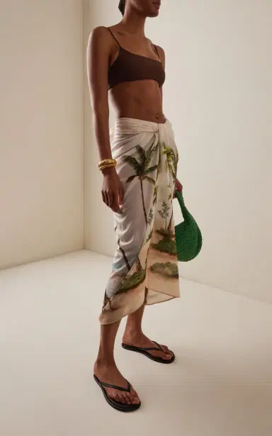 Agua by Agua Bendita Lavanda Arena Cotton-Silk Scarf | Thumbnail 2 Agua by Agua Bendita Lavanda Arena Cotton-Silk Scarf | Thumbnail 2