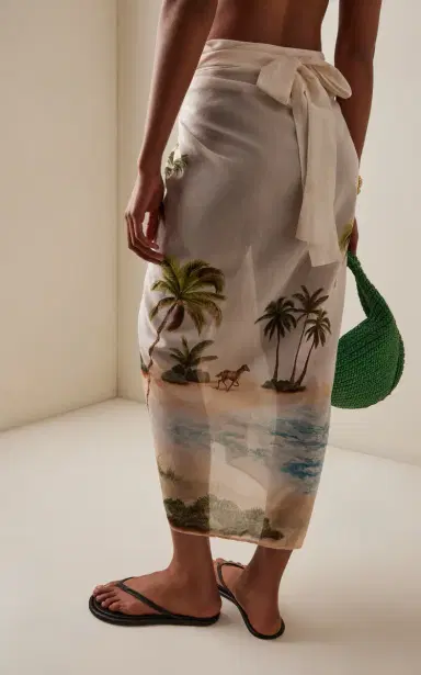 Agua by Agua Bendita Lavanda Arena Cotton-Silk Scarf | Thumbnail 4 Agua by Agua Bendita Lavanda Arena Cotton-Silk Scarf | Thumbnail 4
