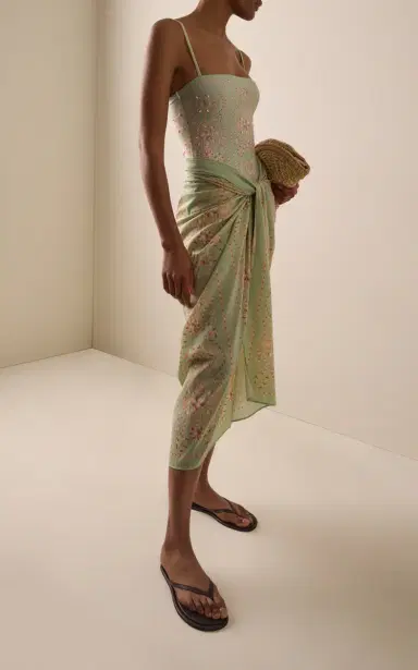 Agua by Agua Bendita Lavanda Playa Cotton-Silk Pareo | Thumbnail 2 Agua by Agua Bendita Lavanda Playa Cotton-Silk Pareo | Thumbnail 2
