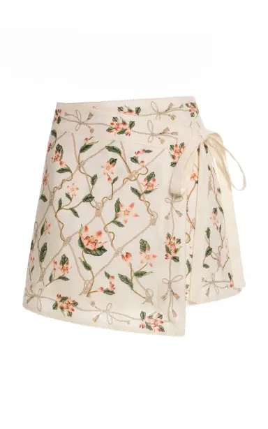 Agua by Agua Bendita Lluna Navegante Linen Mini Wrap Skirt | Thumbnail 3 Agua by Agua Bendita Lluna Navegante Linen Mini Wrap Skirt | Thumbnail 3