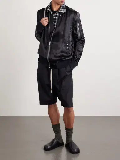 Rick Owens Classic Flight Satin Bomber Jacket - Men | Thumbnail 2 Rick Owens Classic Flight Satin Bomber Jacket - Men | Thumbnail 2