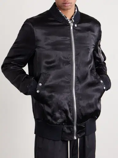 Rick Owens Classic Flight Satin Bomber Jacket - Men | Thumbnail 3 Rick Owens Classic Flight Satin Bomber Jacket - Men | Thumbnail 3