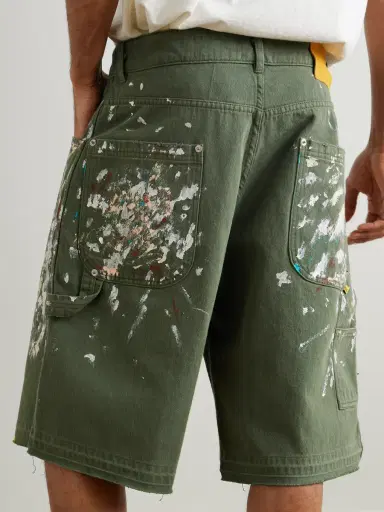 Gallery Dept. Wide-Leg Paint-Splattered Cotton-Twill Shorts - Men | Thumbnail 4 Gallery Dept. Wide-Leg Paint-Splattered Cotton-Twill Shorts - Men | Thumbnail 4