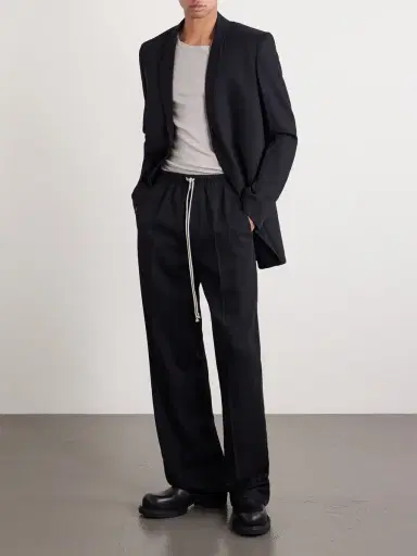 Rick Owens Dietrich Straight-Leg Wool Drawstring Trousers - Men | Thumbnail 2 Rick Owens Dietrich Straight-Leg Wool Drawstring Trousers - Men | Thumbnail 2