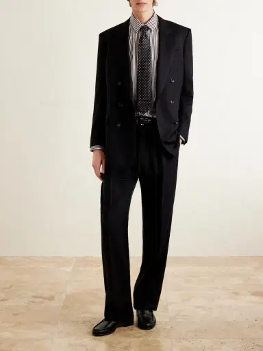 Tom Ford Straight-Leg Pleated Striped Grain de Poudre Wool Trousers - Men | Thumbnail 2 Tom Ford Straight-Leg Pleated Striped Grain de Poudre Wool Trousers - Men | Thumbnail 2