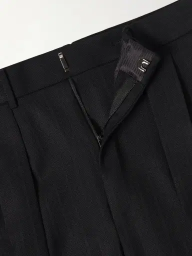 Tom Ford Straight-Leg Pleated Striped Grain de Poudre Wool Trousers - Men | Thumbnail 6 Tom Ford Straight-Leg Pleated Striped Grain de Poudre Wool Trousers - Men | Thumbnail 6