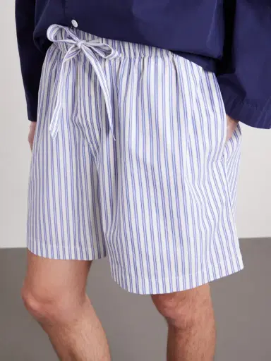 Tekla Straight-Leg Striped Organic Cotton-Poplin Shorts - Men | Thumbnail 5 Tekla Straight-Leg Striped Organic Cotton-Poplin Shorts - Men | Thumbnail 5