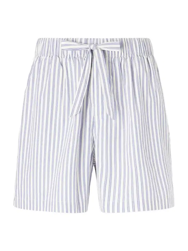Straight-Leg Striped Organic Cotton-Poplin Shorts - Men Straight-Leg Striped Organic Cotton-Poplin Shorts - Men