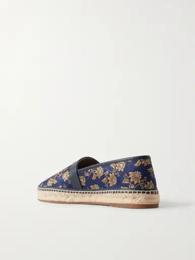 Manolo Blahnik Nerano Leather-Trimmed Silk-Jacquard Espadrilles - Men | Thumbnail 4 Manolo Blahnik Nerano Leather-Trimmed Silk-Jacquard Espadrilles - Men | Thumbnail 4