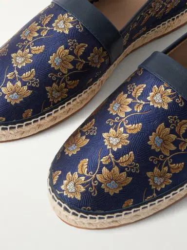 Manolo Blahnik Nerano Leather-Trimmed Silk-Jacquard Espadrilles - Men | Thumbnail 5 Manolo Blahnik Nerano Leather-Trimmed Silk-Jacquard Espadrilles - Men | Thumbnail 5