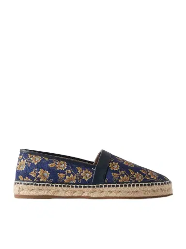 Manolo Blahnik Nerano Leather-Trimmed Silk-Jacquard Espadrilles - Men | Thumbnail 1 Manolo Blahnik Nerano Leather-Trimmed Silk-Jacquard Espadrilles - Men | Thumbnail 1