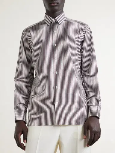Tom Ford Slim-Fit Striped Cotton-Poplin Shirt - Men | Thumbnail 2 Tom Ford Slim-Fit Striped Cotton-Poplin Shirt - Men | Thumbnail 2