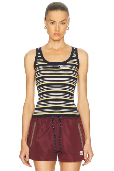 Miu Miu Striped Tank Top | Thumbnail 1 Miu Miu Striped Tank Top | Thumbnail 1