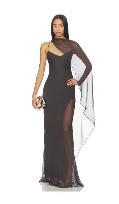 The Sei Cami Gown With Slit And Cape | Thumbnail 1 The Sei Cami Gown With Slit And Cape | Thumbnail 1