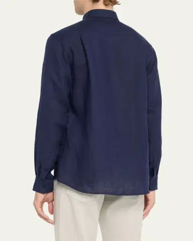 Vilebrequin Caroubis Linen Pocket Sport Shirt | Thumbnail 3 Vilebrequin Caroubis Linen Pocket Sport Shirt | Thumbnail 3