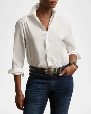 Ralph Lauren Collection Charmain Slim-Fit Stretch Poplin Shirt | Thumbnail 3 Ralph Lauren Collection Charmain Slim-Fit Stretch Poplin Shirt | Thumbnail 3