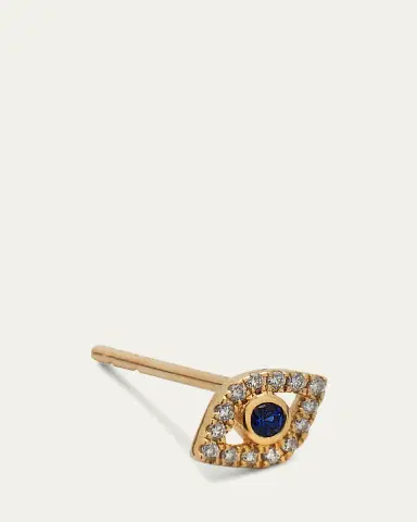 Sydney Evan 14k Diamond Mini Evil Eye Single Stud Earring | Thumbnail 3 Sydney Evan 14k Diamond Mini Evil Eye Single Stud Earring | Thumbnail 3