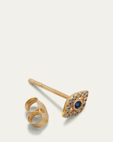 Sydney Evan 14k Diamond Mini Evil Eye Single Stud Earring | Thumbnail 4 Sydney Evan 14k Diamond Mini Evil Eye Single Stud Earring | Thumbnail 4