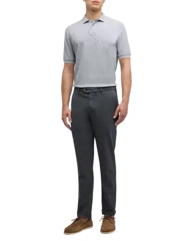 Brunello Cucinelli Men's Solid Pique Polo Shirt | Thumbnail 1 Brunello Cucinelli Men's Solid Pique Polo Shirt | Thumbnail 1