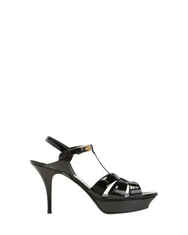 Saint Laurent Tribute Patent Sandals, 4" Heel | Thumbnail 1 Saint Laurent Tribute Patent Sandals, 4" Heel | Thumbnail 1