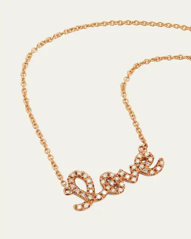 Sydney Evan Gold Diamond Love Necklace, Small | Thumbnail 3 Sydney Evan Gold Diamond Love Necklace, Small | Thumbnail 3