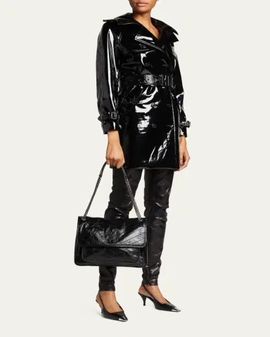 Saint Laurent Niki Large Flap YSL Shoulder Bag in Crinkled Leather | Thumbnail 5 Saint Laurent Niki Large Flap YSL Shoulder Bag in Crinkled Leather | Thumbnail 5