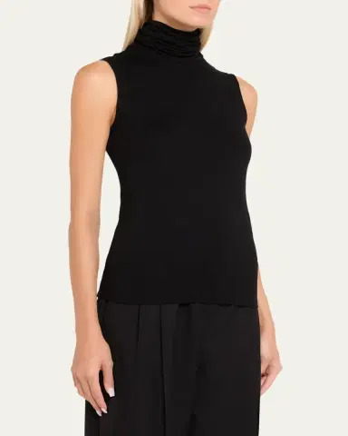 MAJESTIC FILATURES Soft Touch Viscose Sleeveless Turtleneck Top | Thumbnail 4 MAJESTIC FILATURES Soft Touch Viscose Sleeveless Turtleneck Top | Thumbnail 4