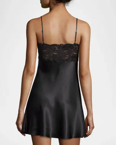 Christine Lingerie Bijoux Lace-Trim Silk Chemise | Thumbnail 2 Christine Lingerie Bijoux Lace-Trim Silk Chemise | Thumbnail 2