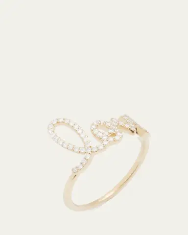 Sydney Evan Large Love 14K Gold Ring with Diamonds | Thumbnail 3 Sydney Evan Large Love 14K Gold Ring with Diamonds | Thumbnail 3
