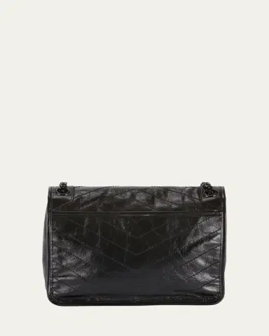 Saint Laurent Niki Medium Flap YSL Shoulder Bag in Crinkled Leather | Thumbnail 7 Saint Laurent Niki Medium Flap YSL Shoulder Bag in Crinkled Leather | Thumbnail 7