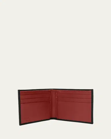 Ferragamo Men's Revival Gancini Bi-Fold Leather Wallet, Black/Red | Thumbnail 2 Ferragamo Men's Revival Gancini Bi-Fold Leather Wallet, Black/Red | Thumbnail 2
