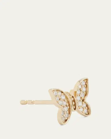Sydney Evan 14k Diamond Tiny Butterfly Stud Earring, Single | Thumbnail 3 Sydney Evan 14k Diamond Tiny Butterfly Stud Earring, Single | Thumbnail 3