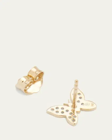Sydney Evan 14k Diamond Tiny Butterfly Stud Earring, Single | Thumbnail 4 Sydney Evan 14k Diamond Tiny Butterfly Stud Earring, Single | Thumbnail 4