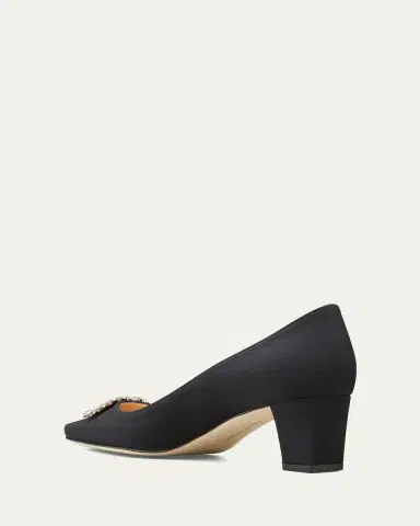 Manolo Blahnik Okkato Low-Heel Crepe Pumps | Thumbnail 4 Manolo Blahnik Okkato Low-Heel Crepe Pumps | Thumbnail 4