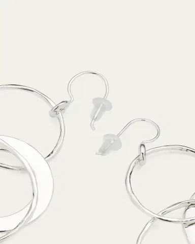 Ippolita Jumbo Hammered Jet Set Earrings in Sterling | Thumbnail 3 Ippolita Jumbo Hammered Jet Set Earrings in Sterling | Thumbnail 3