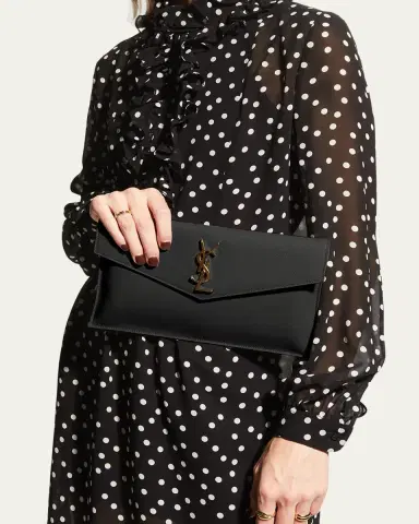 Saint Laurent Uptown YSL Pouch in Grained Leather | Thumbnail 2 Saint Laurent Uptown YSL Pouch in Grained Leather | Thumbnail 2